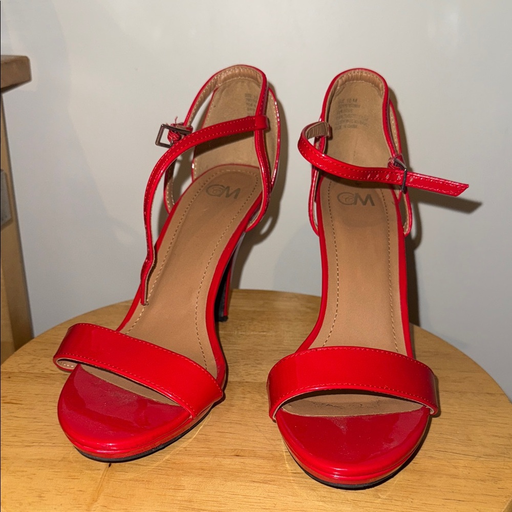 Chic Red Strappy Heels
